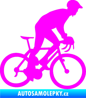Samolepka Cyklista 003 pravá Fluorescentní růžová