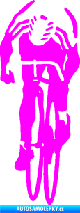 Samolepka Cyklista 007 levá Fluorescentní růžová