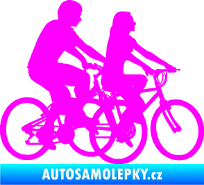Samolepka Cyklisté 001 pravá pár Fluorescentní růžová