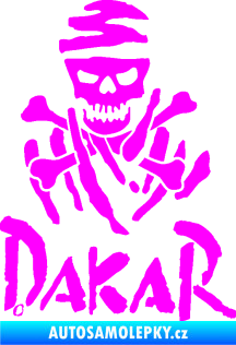 Samolepka Dakar 002 s lebkou Fluorescentní růžová