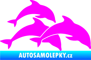 Samolepka Delfíni 001 pravá Fluorescentní růžová