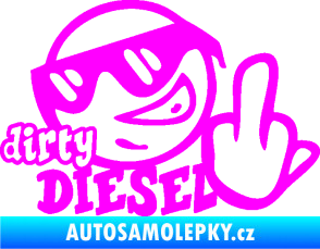 Samolepka Dirty diesel smajlík Fluorescentní růžová
