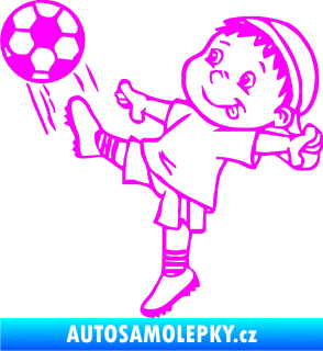 Samolepka Dítě v autě 022 levá fotbalista Fluorescentní růžová