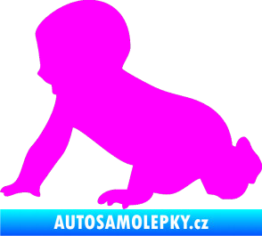 Samolepka Dítě v autě 025 levá miminko silueta Fluorescentní růžová