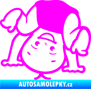 Samolepka Dítě v autě 101 levá vzhůru nohama Fluorescentní růžová
