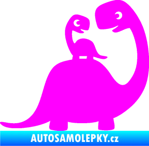 Samolepka Dítě v autě 105 pravá dinosaurus Fluorescentní růžová