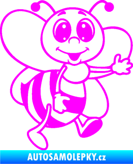 Samolepka Dítě v autě 106 pravá včelička Fluorescentní růžová