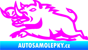 Samolepka Divoké prase 004 levá Fluorescentní růžová