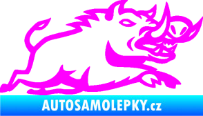 Samolepka Divoké prase 004 pravá Fluorescentní růžová