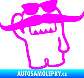 Samolepka Domo 016 levá s knírem Fluorescentní růžová