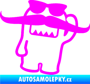 Samolepka Domo 016 pravá s knírem Fluorescentní růžová