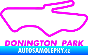 Samolepka Okruh Donington Park Fluorescentní růžová