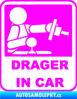 Samolepka Drager in car 001 Fluorescentní růžová