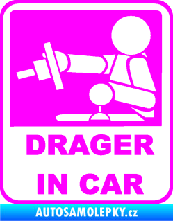 Samolepka Drager in car 002 Fluorescentní růžová