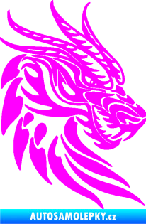 Samolepka Dragon 051 pravá dračí hlava Fluorescentní růžová