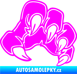 Samolepka Drápy 001 pravá Fluorescentní růžová