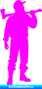 Samolepka Dřevorubec 001 pravá Fluorescentní růžová