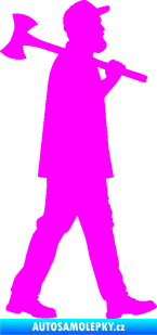 Samolepka Dřevorubec 002 pravá Fluorescentní růžová