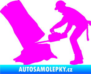 Samolepka Dřevorubec 003 levá Fluorescentní růžová