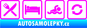 Samolepka Eat sleep swimming repeat plavání Fluorescentní růžová