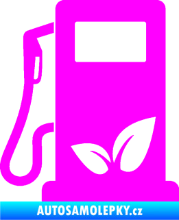 Samolepka Elektro auto 001 levá symbol eko čerpací stanice Fluorescentní růžová