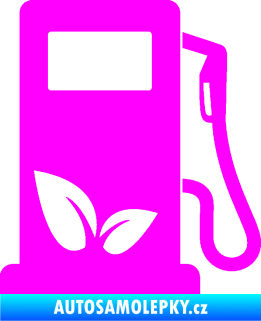 Samolepka Elektro auto 001 pravá symbol eko čerpací stanice Fluorescentní růžová