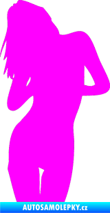 Samolepka Erotická žena 001 levá Fluorescentní růžová