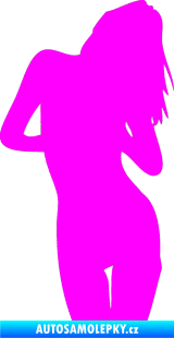 Samolepka Erotická žena 001 pravá Fluorescentní růžová