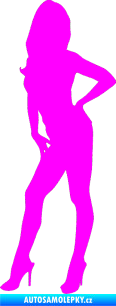 Samolepka Erotická žena 007 levá Fluorescentní růžová