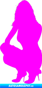 Samolepka Erotická žena 009 levá Fluorescentní růžová