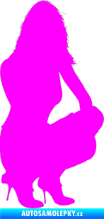 Samolepka Erotická žena 009 pravá Fluorescentní růžová