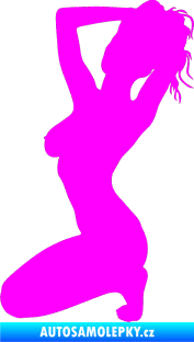 Samolepka Erotická žena 012 levá Fluorescentní růžová