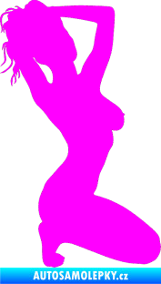 Samolepka Erotická žena 012 pravá Fluorescentní růžová