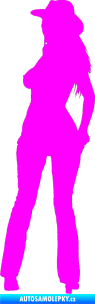 Samolepka Erotická žena 016 levá Fluorescentní růžová