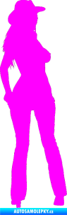 Samolepka Erotická žena 016 pravá Fluorescentní růžová