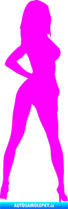Samolepka Erotická žena 017 pravá Fluorescentní růžová