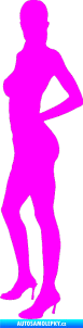 Samolepka Erotická žena 019 levá Fluorescentní růžová