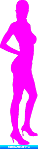 Samolepka Erotická žena 019 pravá Fluorescentní růžová