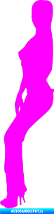 Samolepka Erotická žena 023 levá Fluorescentní růžová