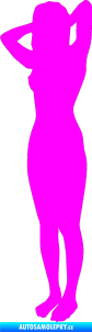 Samolepka Erotická žena 024 levá Fluorescentní růžová