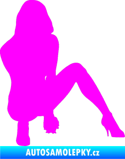 Samolepka Erotická žena 037 pravá Fluorescentní růžová