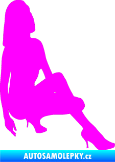 Samolepka Erotická žena 041 pravá Fluorescentní růžová