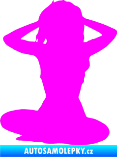Samolepka Erotická žena 042 levá Fluorescentní růžová