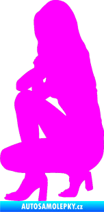 Samolepka Erotická žena 044 levá Fluorescentní růžová