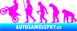 Samolepka Evoluce 002 motokros levá Fluorescentní růžová