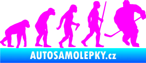 Samolepka Evoluce 003 hokej pravá Fluorescentní růžová
