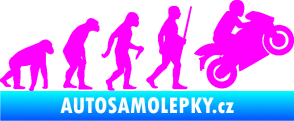 Samolepka Evoluce 004 pravá motorkář Fluorescentní růžová