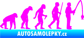 Samolepka Evoluce 005 rybář pravá Fluorescentní růžová