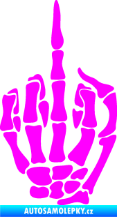 Samolepka F*ck off kostra pravá Fluorescentní růžová