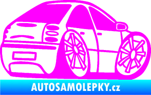 Samolepka Fiat Bravo karikatura pravá Fluorescentní růžová